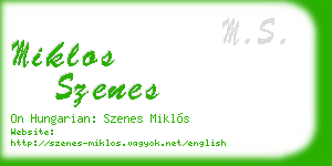 miklos szenes business card